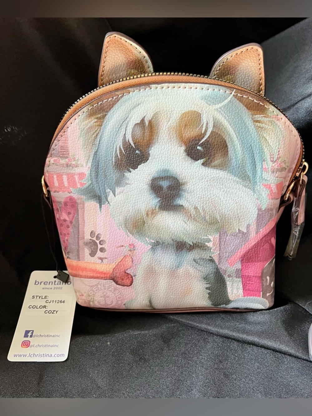 Brentano Cozy Dog Print Crossbody Bag
